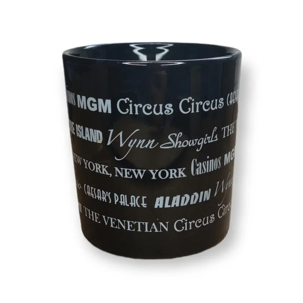 Las Vegas Sin City Casino Novelty Souvenir Black Ceramic Coffee Tea‎ Mug
